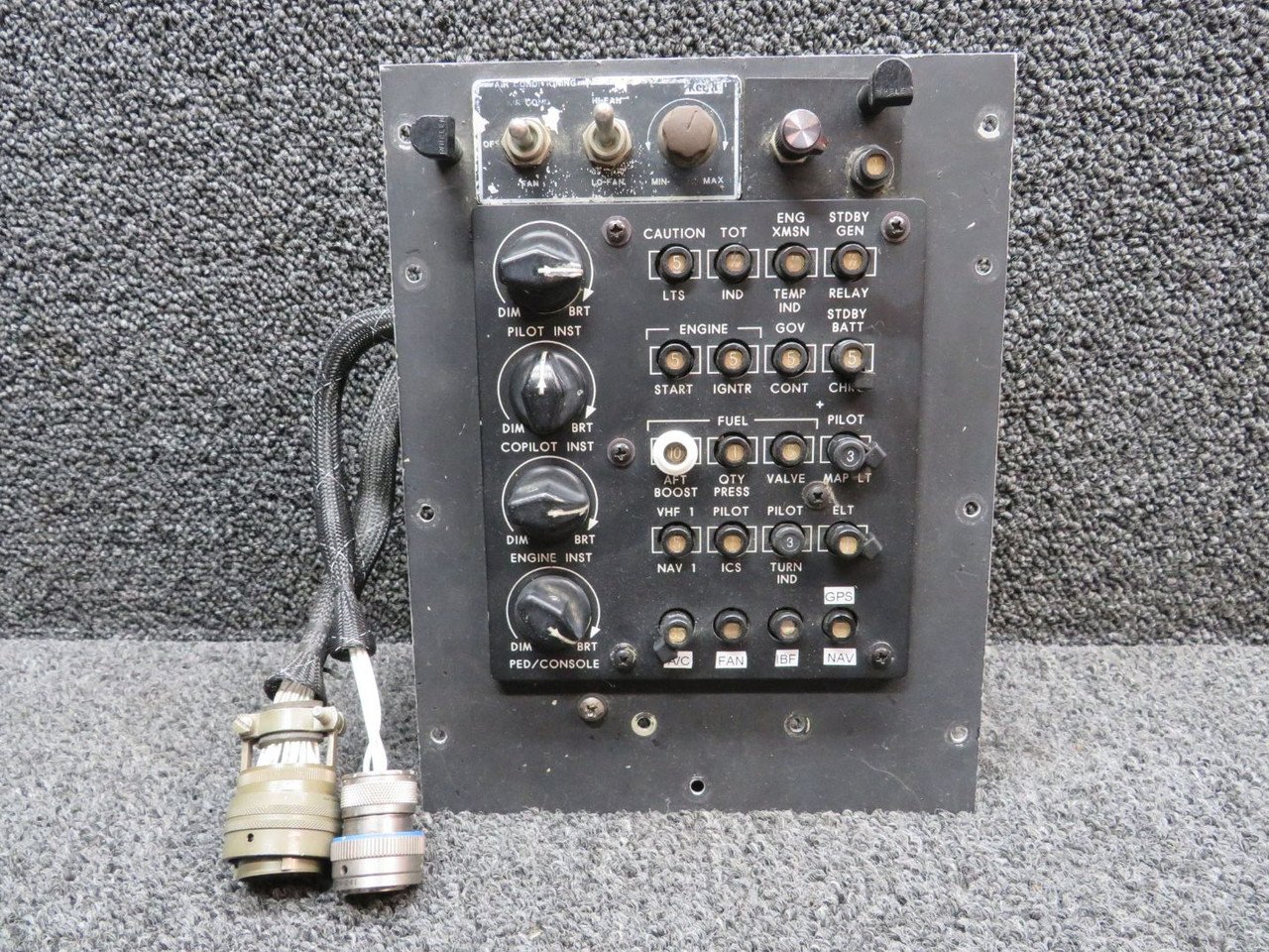 132-43002-01 Bell 206B Dimming and Breaker Panel Assembly 132-43002-01 Bell 206B Dimming and Breaker Panel Assembly