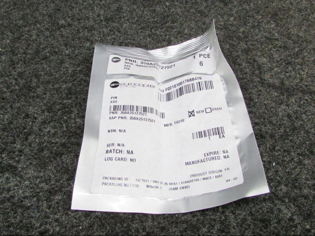 350A25127521 Eurocopter Pin Assembly (NEW OLD STOCK) (SA) 350A25127521 Eurocopter Pin Assembly (NEW OLD STOCK) (SA)
